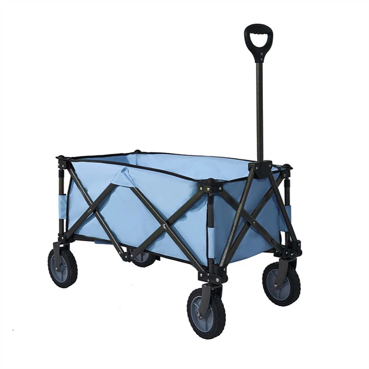 Four Wheels Beach Folding Trolley Strong Steel Frame Wagon